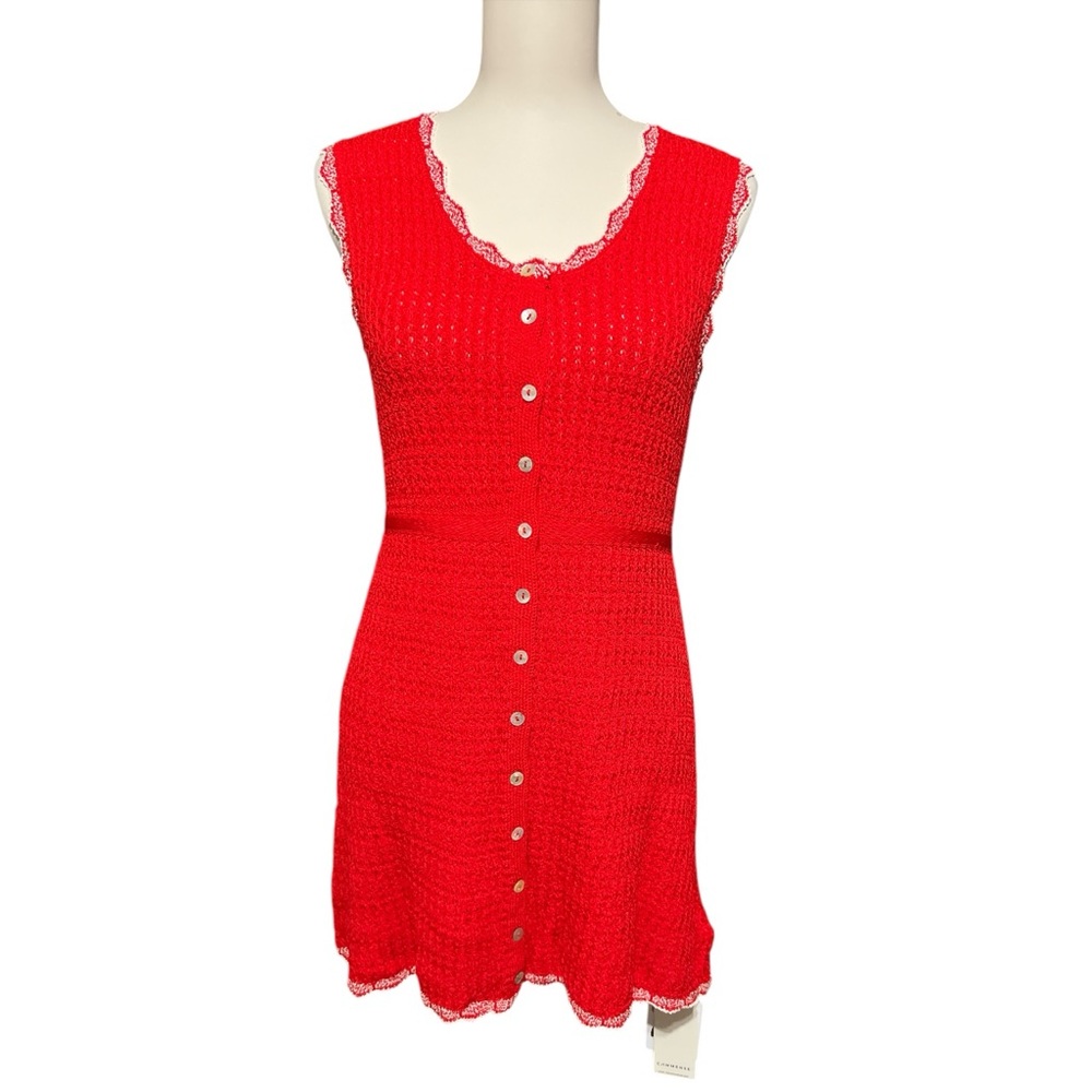 Commense XL Red Sleeveless Knitted Mini Dress